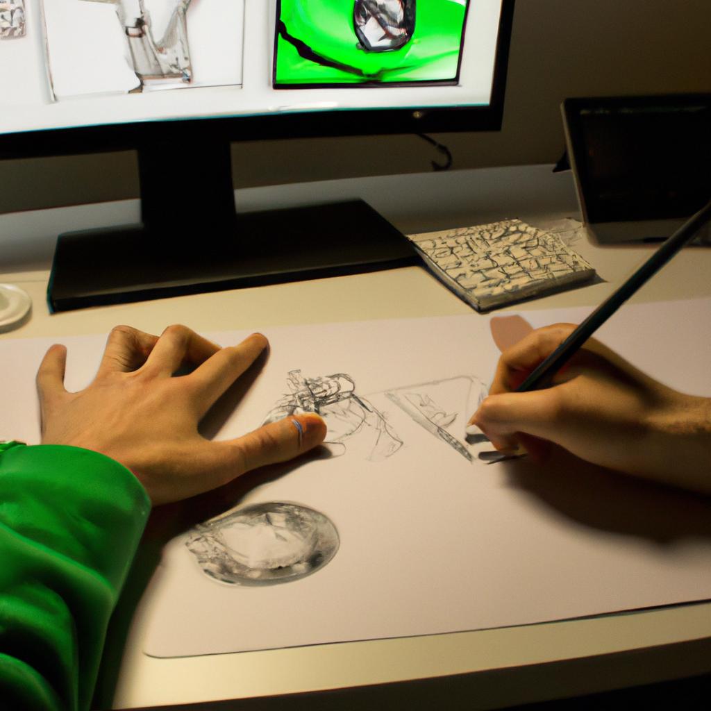 Person creating digital animations