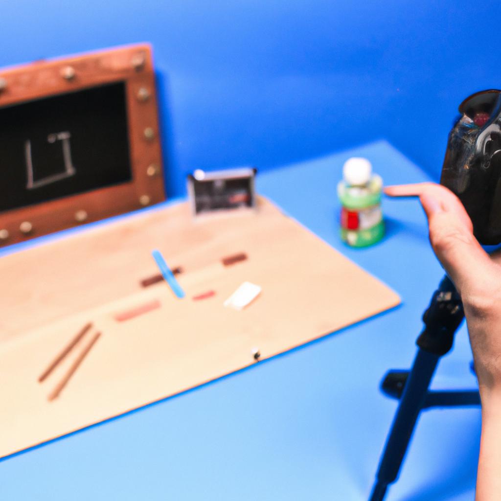 Person creating stop motion animation